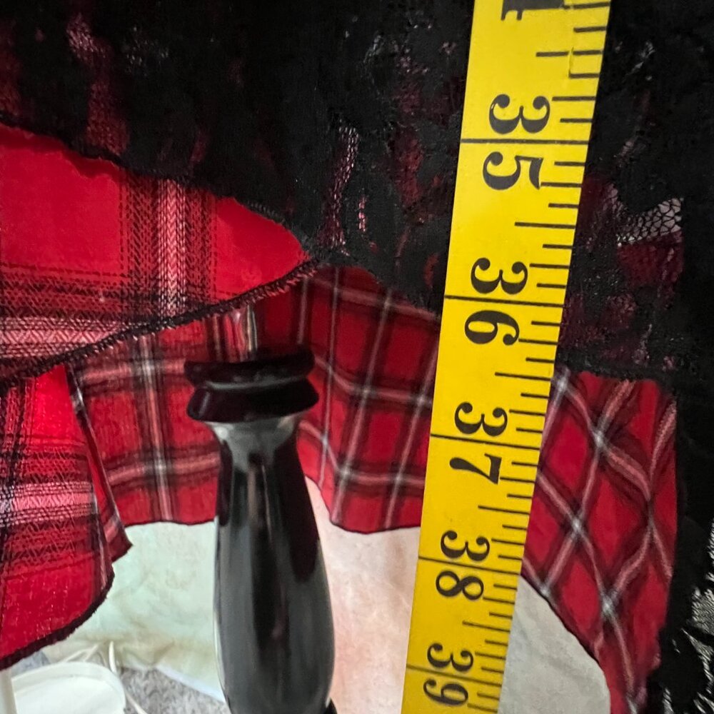 Bflive Lace Asymmetrical Hem- Patchwork- Plaid Pa… - image 8